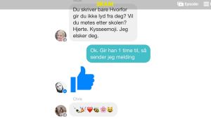 Skam-televisiosarjan hahmoilla on kaikilla omat sometilit, joiden välityksellä he myös keskustelevat jaksojen välissä. Kuvakaappaus sarjan nettisivuilta.