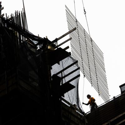 Rakennustyömaa New Yorkissa.