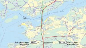 På vilken sida av nuvarande bro ska den nya bron dras? Karta över alternativa dragningar för nya rävsundsbron