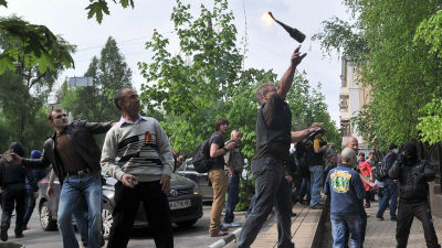 Demonstranter i Donetsk