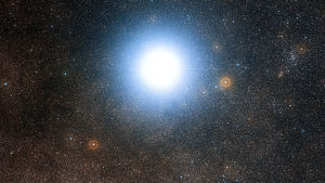 Alfa Centauri-systemet fotat av rymdteleskopet Hubble Stjärnsystemet Alfa Centauri.