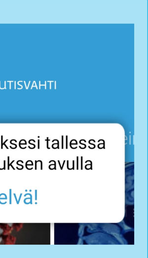 Puhelimen Areena-sovelluksessa Jatka-toiminto löytyy etusivun valikon alta. Kuvakaappaus Yle Areenan sovelluksesta: Valikon kellokuvakkeesta voit jatkaa kesken jääneitä ohjelmia, kirjautuneena.