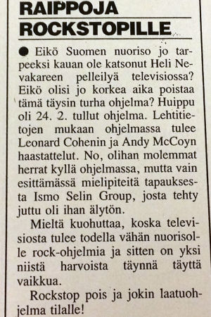 Katso-lehden katsojapalaute maaliskuussa 1988. Katso-lehden katsojapalaute maaliskuussa 1988.