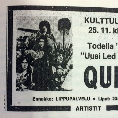 Queenin mainos sanomalehdestä
