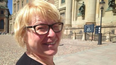 Kerstin, Blekinge utanför det kungliga slottet i Stockholm den 12 juni 2015.