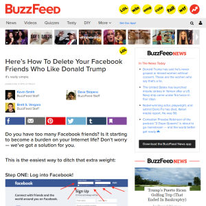 Kuvakaappaus BuzzFeedin jutusta.