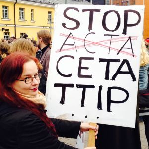 Demonstration mot Prihande i Helsingfors