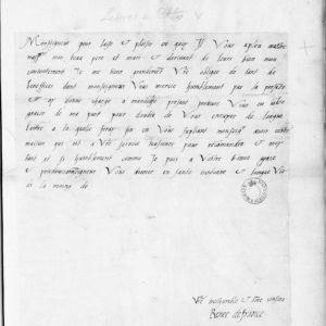 Ranskalaisen protestanttien suojelijan, Renée de Francen kirje keisari Kaarle V:lle (1528-1534). Kuva: Outi Merisalo