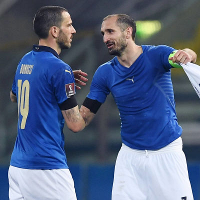 Leonardo Bonucci och Giorgio Chiellini i landslaget.