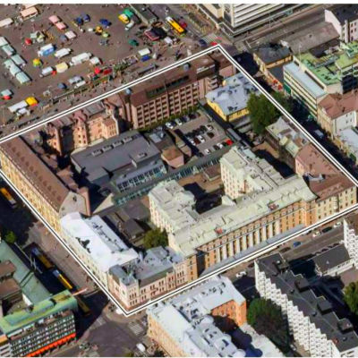 Forumkvarteret i Åbo sett uppifrån.