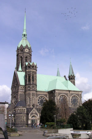 Den protestantiska huvudkyrkan i Rheydt. Jag äger inte ett enda fotografi från Rheydt så jag var tvungen att hitta bilder från andra ställen. Den protestantiska huvudkyrkan i Mönchengladbach-Rheydt