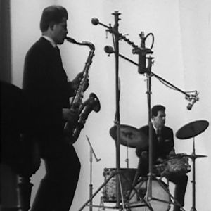 Pentti Lasasen johtama yhtye levytyksessä Kulttuuritalolla (1962).