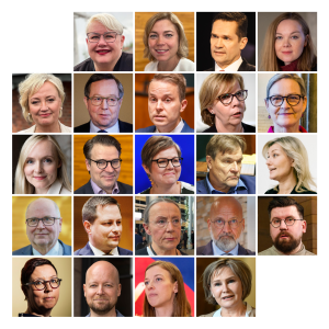 Kuvassa on poimintoja puolueiden eurovaaliehdokkaista. Mukana on liuta menestyneitä nimiä.