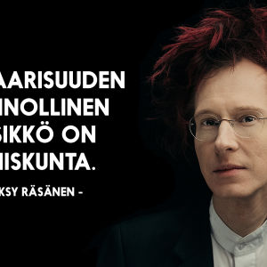 Syksy Räsänen ja sitaatti "Solidaarisuuden luonnollinen yksikkö on ihmiskunta."
