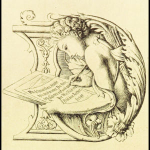 Ei saa kirjoittaa selkä kyyryssä! Piirros kirjasta "Goethe's Italienische Reise". Image taken from page 282 of 'Goethe's Italienische Reise. Mit 318 Illustrationen ... von J. von Kahle. Eingeleitet von ... H. Düntzer'