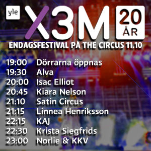 Schemat för X3M 20 endagsfestivalen
