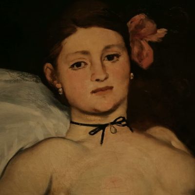 Édouard Manet'n maalaus Olympia, yksityiskohta