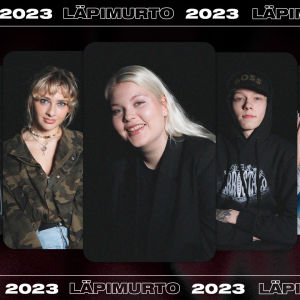 YleX Läpimurto 2023 -listan kärkiviisikko, eli vasemmalta oikealle Joalin, Aliisa Syrjä, Bee, Jami Faltin ja Tuuli.