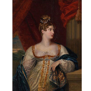 Englannin rakastettu prinsessa Charlotte, muotokuva George Dawe, 1817. Copyright National Portrait Gallery, London. Englannin rakastettu prinsessa Charlotte, Muotokuva George Dawe, 1817.