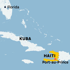 Karta där bland annat Haiti, Kuba och Florida märkts ut med namn.