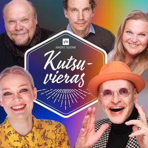 Kutsuvieraat-sarjan henkilöitä Anna Puu, Hannu-Pekka Björkman, Juha Itkonen, Jorma Uotinen ja Raakel Lignell