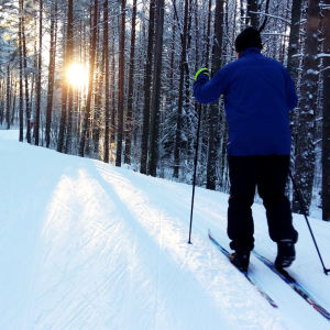 Skidspår vid Nunneberget i Åbo.