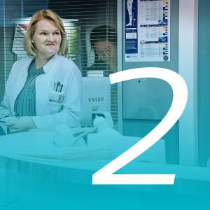 syke-sairaalasarjan vastaanotto ja henkilökuntaa sekä numero kaksi.