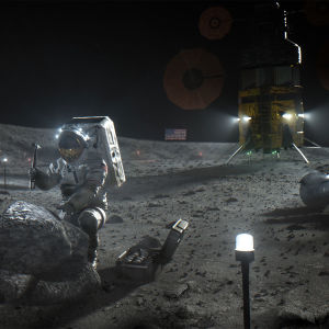 Astronautit Kuun pinnalla