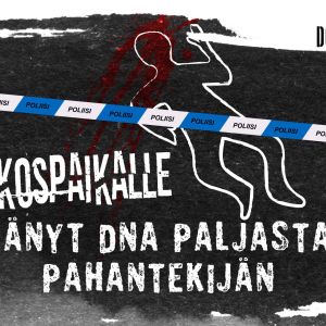 Kuva rikospaikasta ja teksti Rikospaikalle jäänyt DNA paljastaa pahantekijän