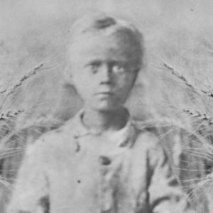 Kuvassa on pieni poika Padasjoelta nälänhädän aikana vuonna 1868