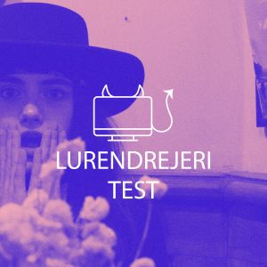 En bild med texten;Lurendrejeri test.