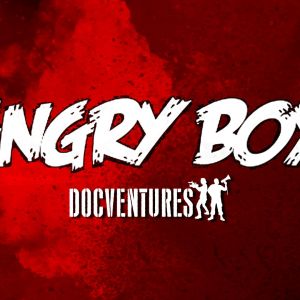Angry Boys -logo ja Docventures logo punaisella pohjalla