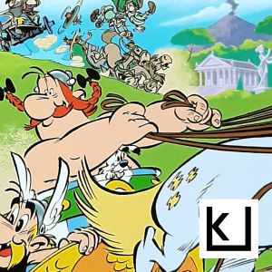 Yksityiskohta Asterix-sarjakuvan kannesta.