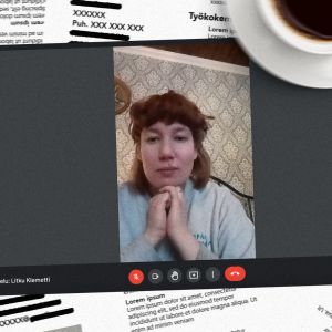 Litku Klemetti videopuhelussa.