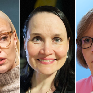 Ett collage med bilder på Minja Koskela, Jaana Strandman och Anna-Maja Henriksson.