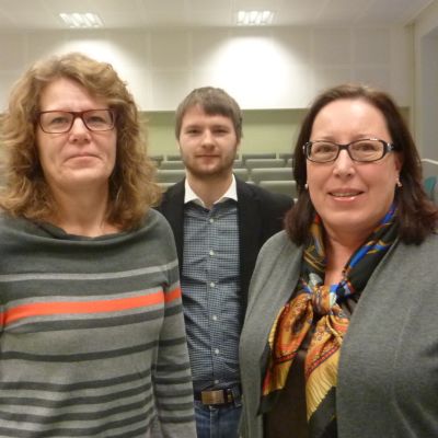 Minna Hermansson, Mateusz Mateja och Kerstin Berg vid Vaasan ammattikorkeakoulu.