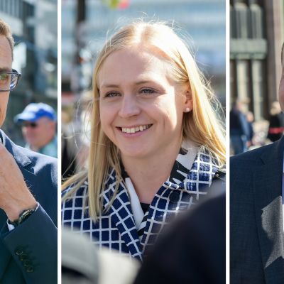 Alexander Stubb, Elina Lepomäki ja Petteri Orpo.