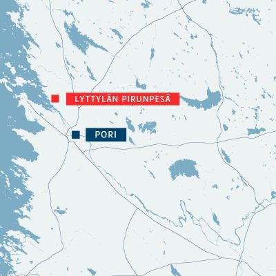 Kartta Pirunpesän sijainnista.