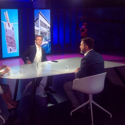 Oliver Boutellis-Taft ja Fabio de Masi a-studiossa keskiviikkona.