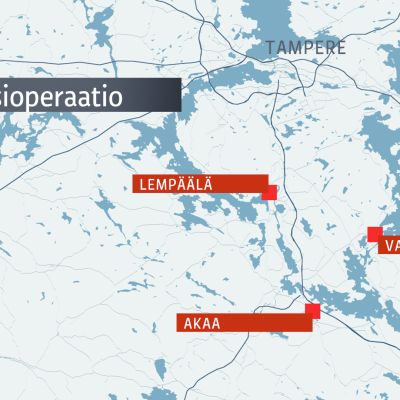 Poliisioperaati Pirkanmaalla, kartta
