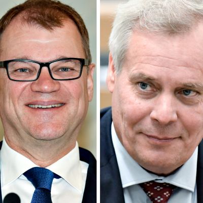 Timo Soini, Juha Sipilä ja Antti Rinne.