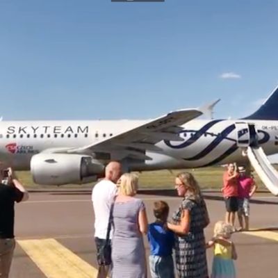Czech Airlinesin lentokone Helsinki-Vantaan lentokentällä.