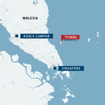 Tioman -saari kartalla.