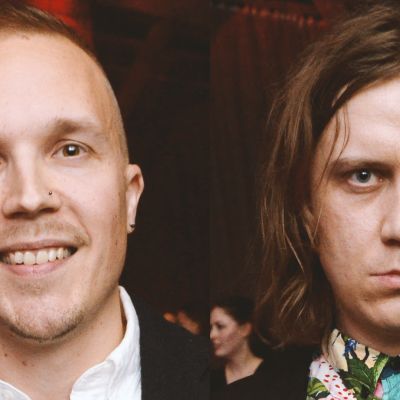 Olli Seuri ja Oskari Onninen Suomen Kuvalehden journalistipalkintogaalassa. Helsingissä torstaina 31. lokakuuta.