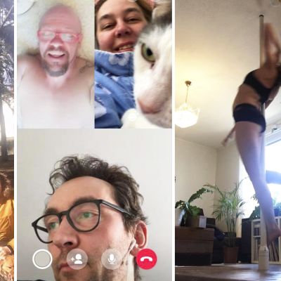 Ihmisten selfie-kuvia