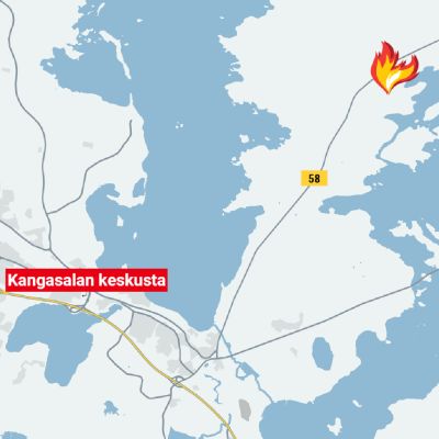Kartta maastopalon sijainnista