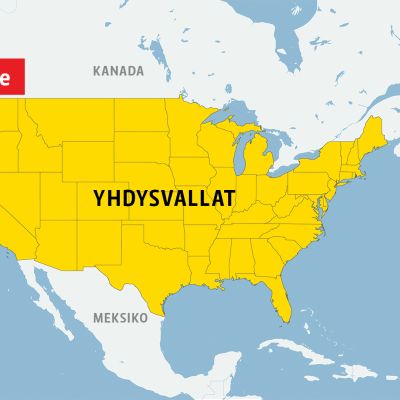 Yhdysvaltain kartta, jossa näkyy Seattlen sijainti.