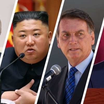 Vladimir Putin, Kim Jong-un, Jair Bolsonaro ja Andres Manuel Lopez Obrador