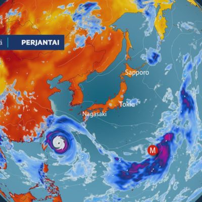 Trooppinen matalapaine tuo Tokioon rankkasateita