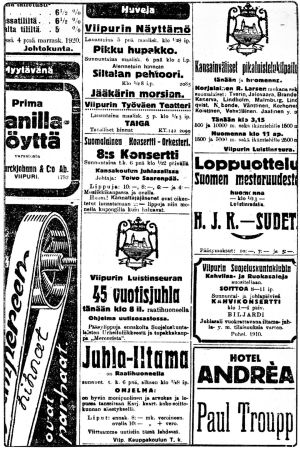 Kollaasi lehtileikkeistä ja valokuvista.